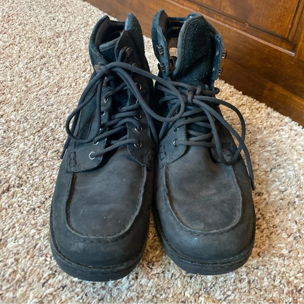 Ugg Barrington Waterproof Moc Toe Boots Black Mens Size 10 Leather Suede Ankle